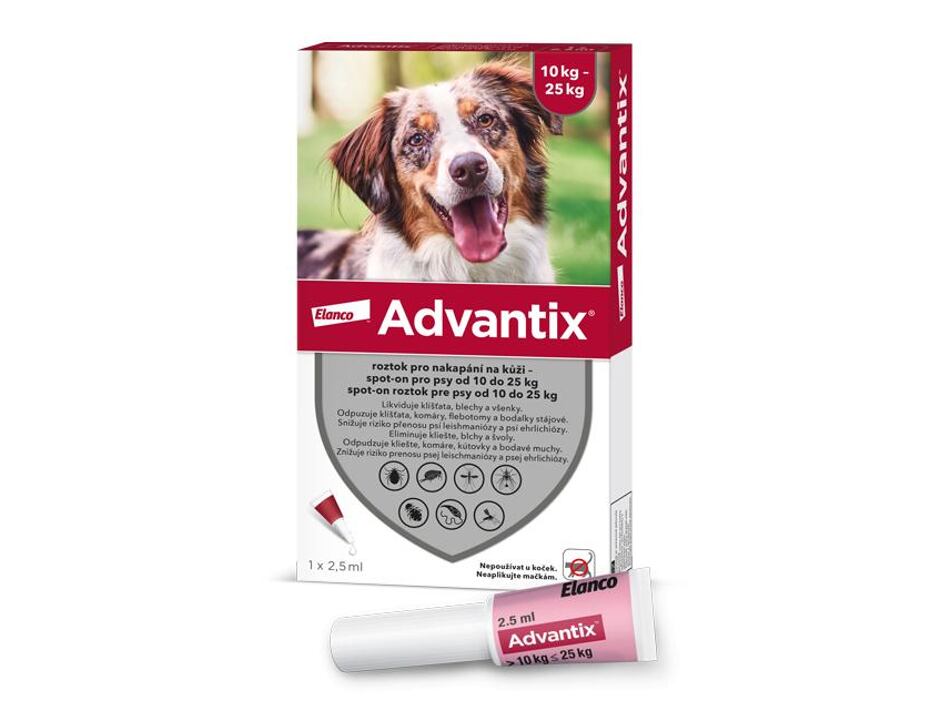 Advantix S.O. pes 10-25kg červený 1 x 2,5 ml