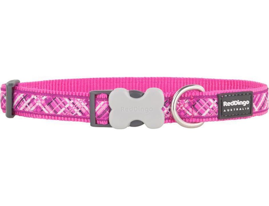 Red Dingo obojek se vzorem 41 - 63 cm, šířka 25 mm - Flanno Hot Pink