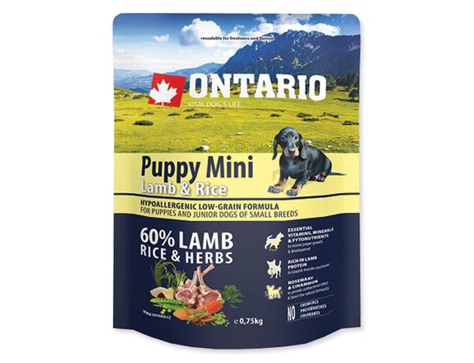 ONTARIO Puppy Mini Lamb&Rice 750g