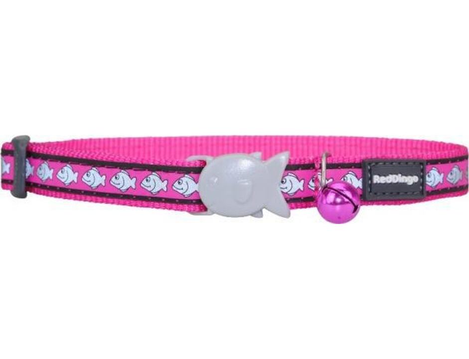 Red Dingo Obojek pro kočky reflexní 20 - 32 cm - tmavě růžový