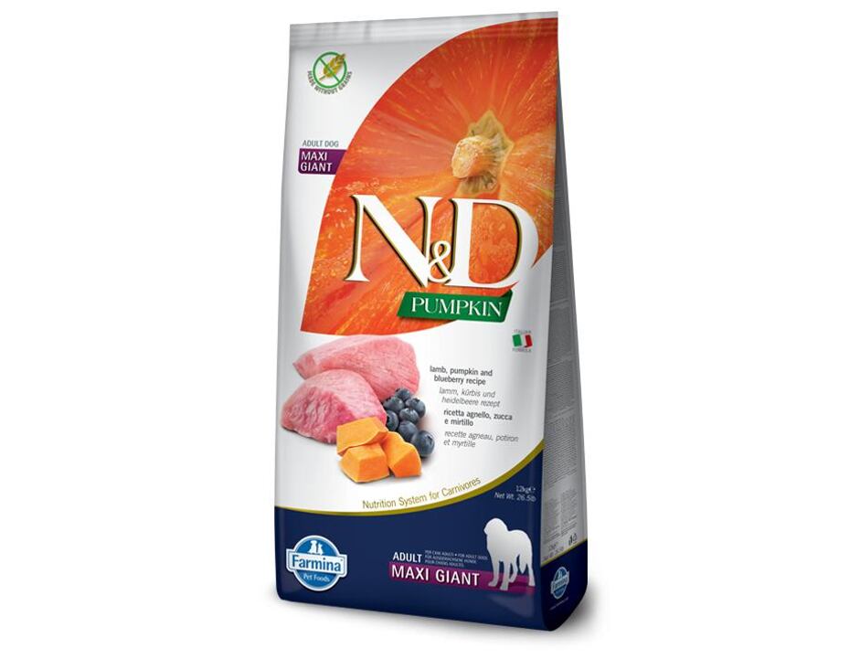 N&D Pumpkin DOG Adult Giant Lamb & Blueberry 12kg