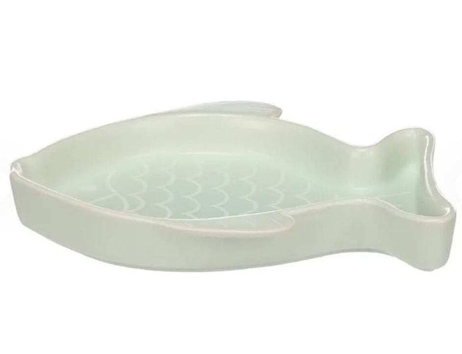 Flamingo Keramická miska  pro kočky Fishie zelená 200ml