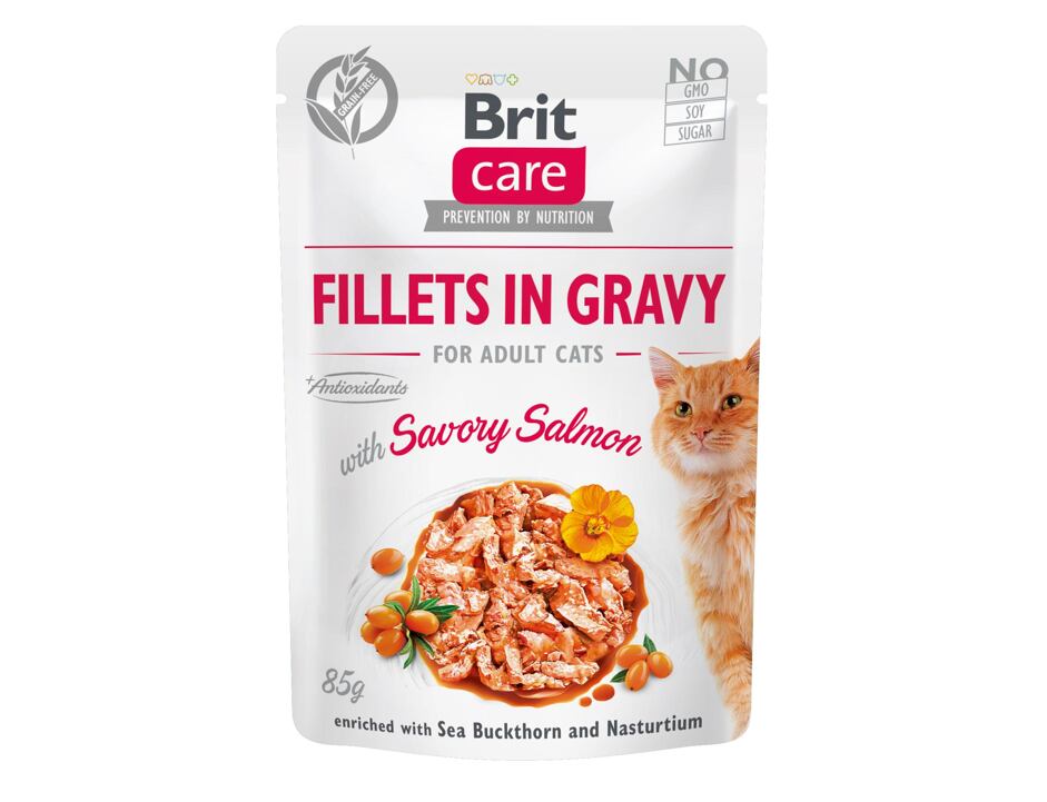 Brit Care Cat Fillets in Gravy Savory Salmon 85g