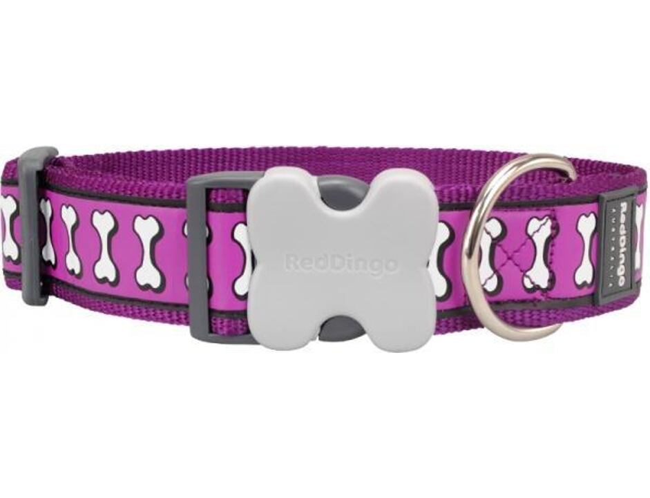 Red Dingo obojek reflexní 37 - 55 cm – fialová