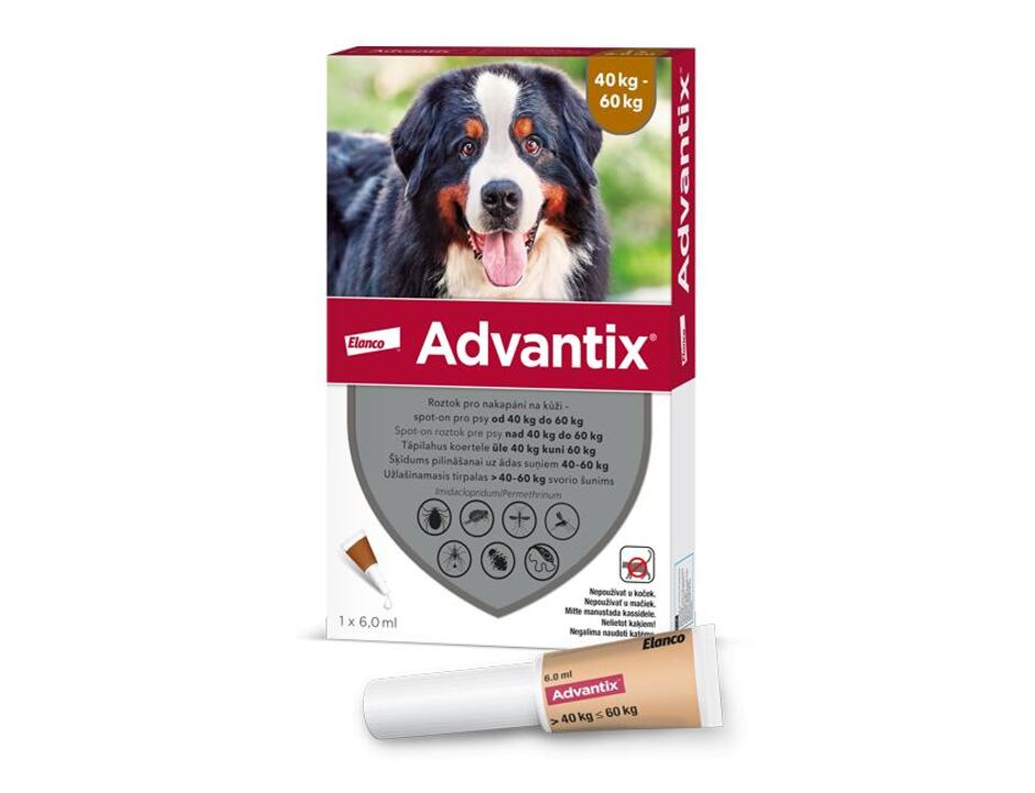 Advantix S.O. pes 40-60 kg a.u.v. hnědý sol 1 x 6 ml