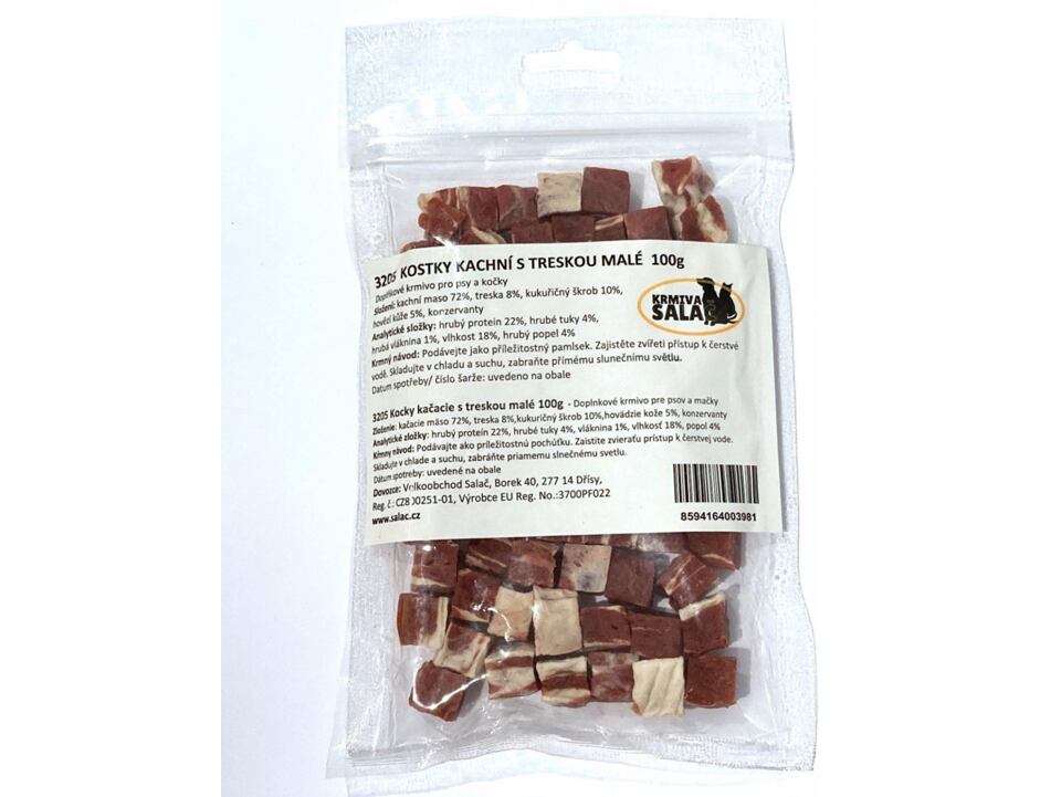 Kostky kachní s treskou malé 100G