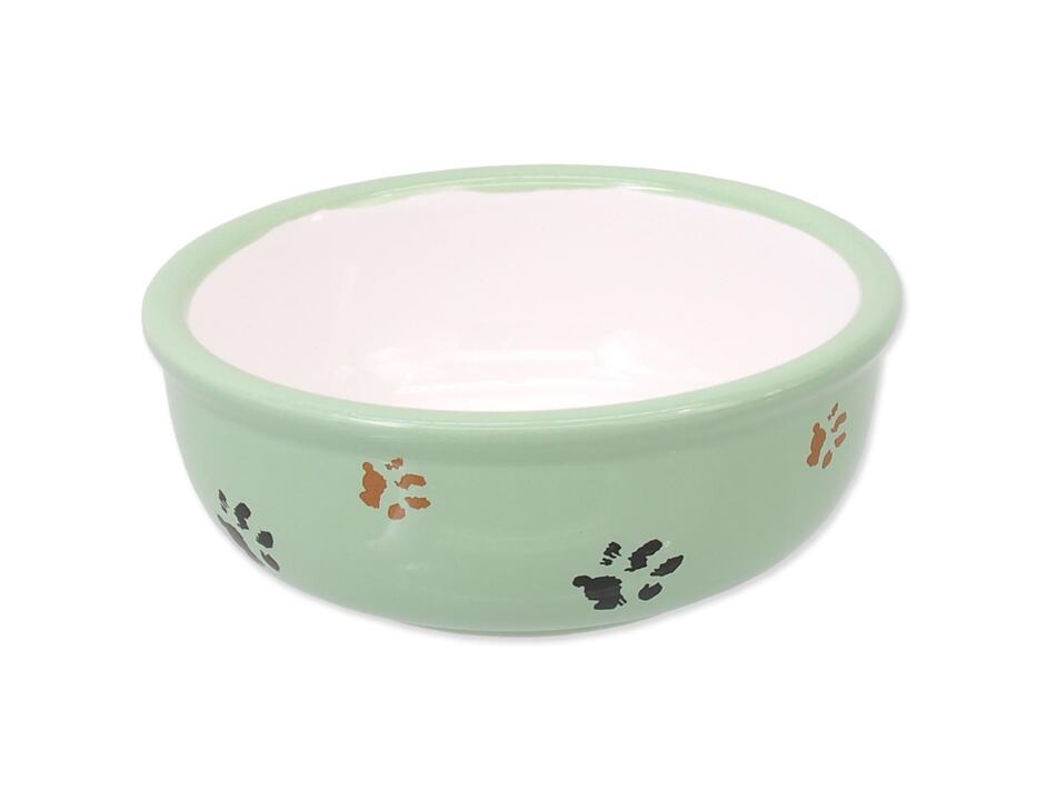 Miska MAGIC CAT keramická kočicí tlapka zelená 13 cm - 0,33 l