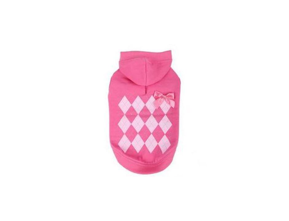Pinkaholic Argyle Hood mikina - růžová