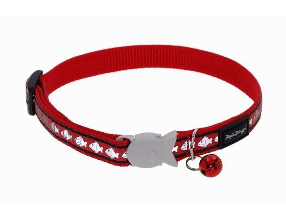 Red Dingo Obojek pro kočky reflexní 20 - 32 cm - červený
