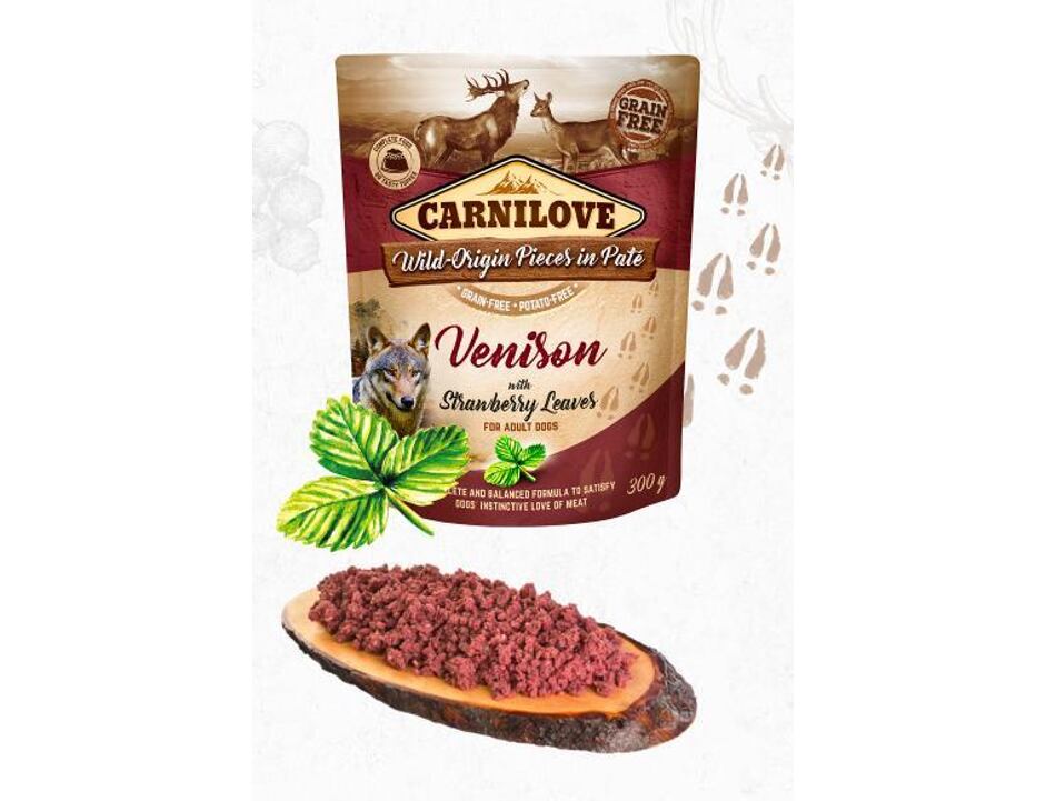 Carnilove Dog Pouch Paté Venison & Strawberry 300g