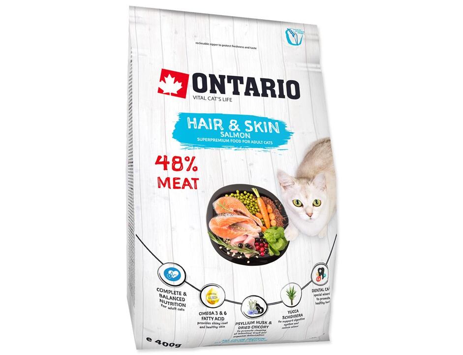 Ontario Cat Hair & Skin 0,4 kg