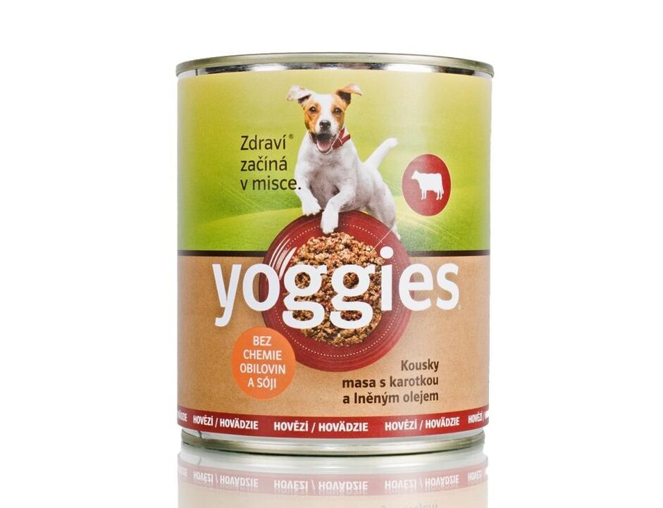 Yoggies konz. Hovězí s karotkou a lněným olejem 800g