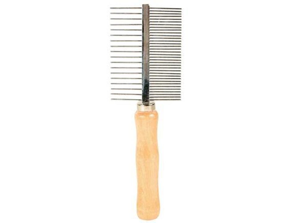 Hřeben ENGLAND oboustranný, dřevěná rukojeť 17 cm