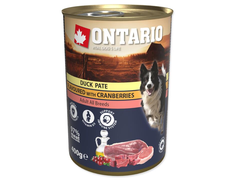 ONTARIO konz. Duck Pate Flavoured With Cranberries 400 g