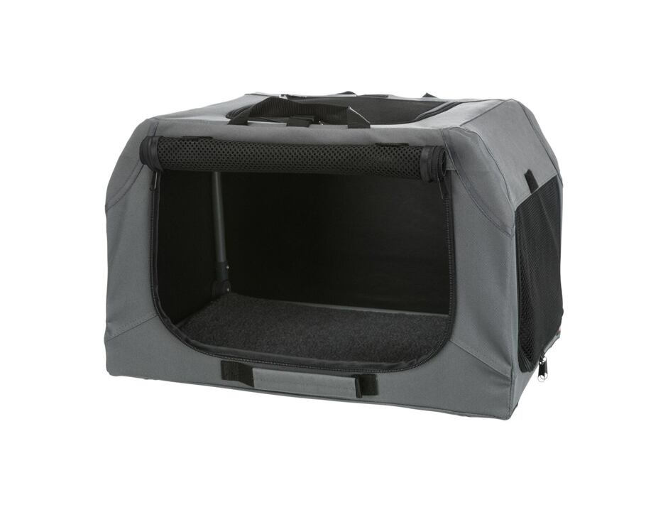 TRIXIE Skládací cestovní box EASY, S-M: 71 x 49 x 51cm, šedý