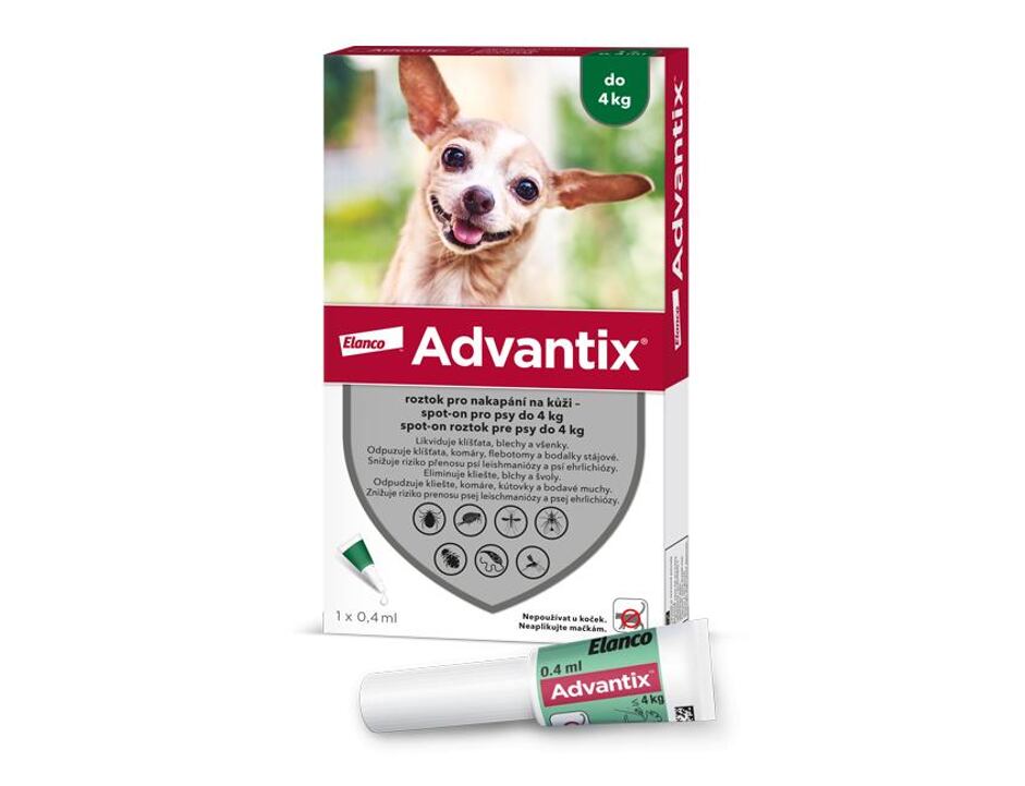 Advantix S.O. pes do 4kg zelený 1 x 0,4 ml