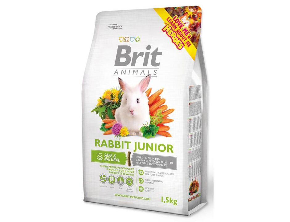 Krmivo BRIT Animals RABBIT JUNIOR Complete 1,5 kg