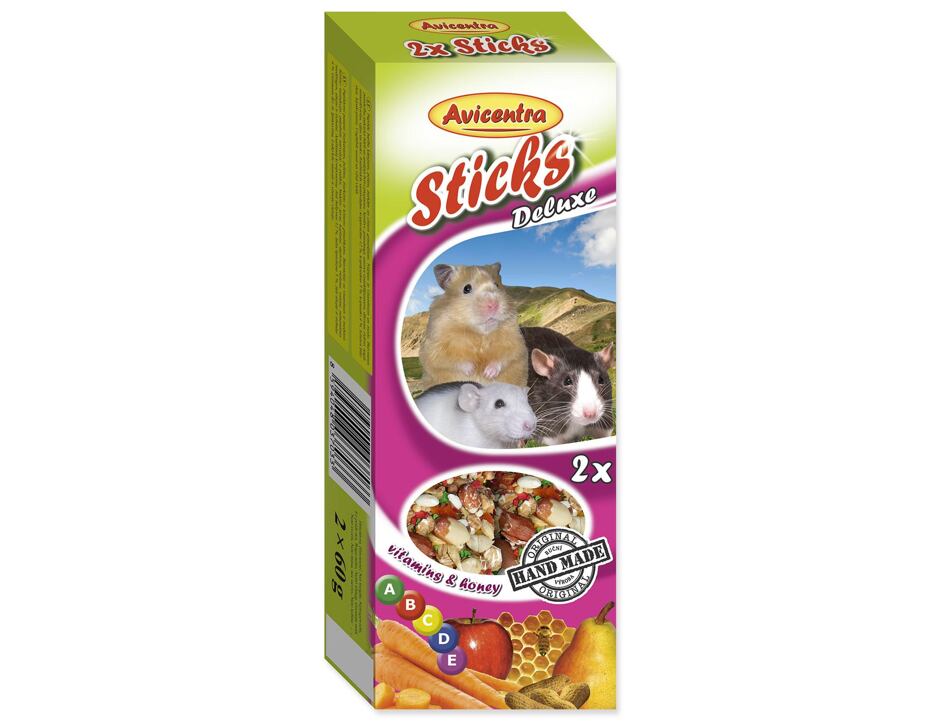 Tyčinky AVICENTRA medové pro malé hlodavce 2 ks
