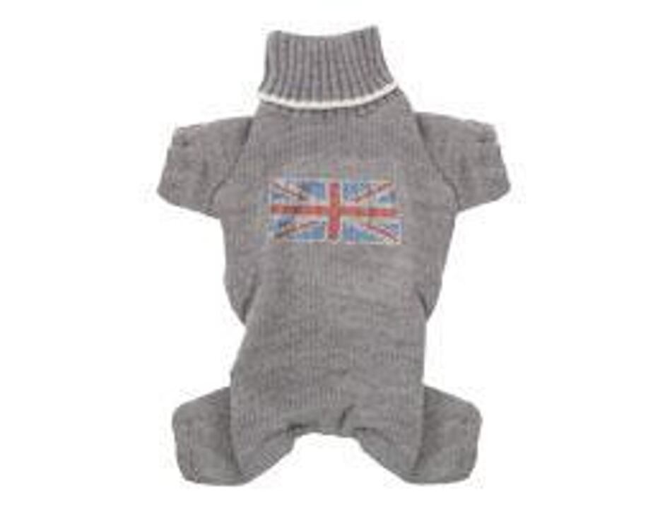 Puppy Angel psí svetr Union Jack Turtleneck - šedý