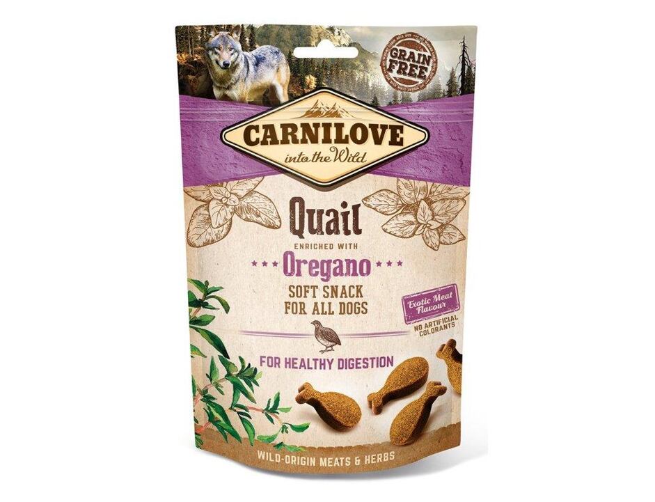 CARNILOVE Dog Semi Moist Snack Quail enriched with Oregano 200 g
