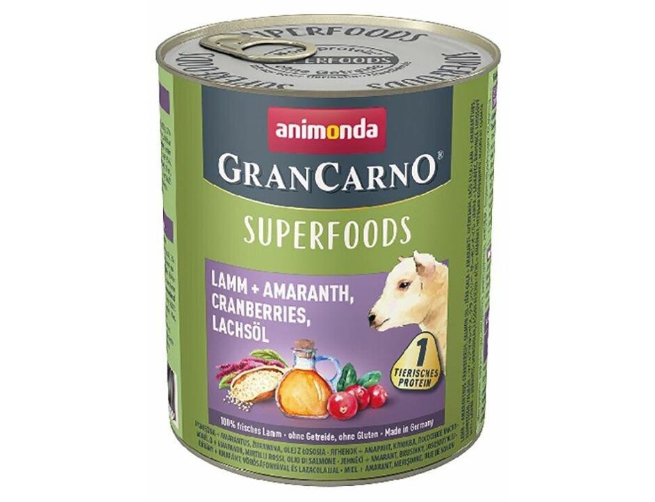GRANCARNO Superfoods jehněčí,amarant,brusinky,los.olej 800 g