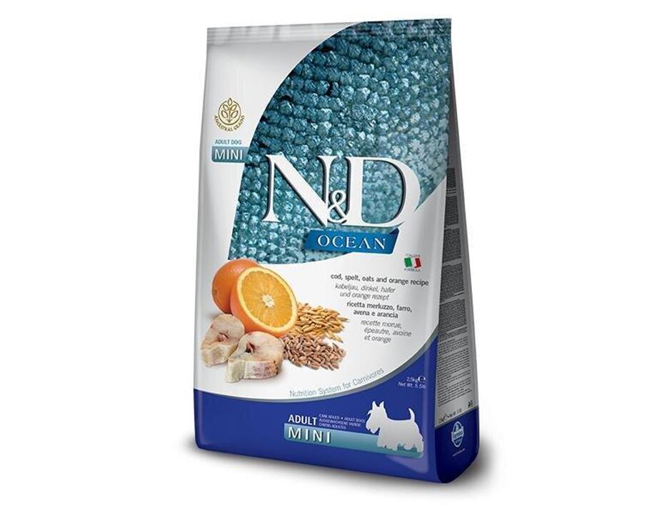 N&D OCEAN DOG LG Adult Mini Codfish & Orange 2,5kg MDT. 8/25