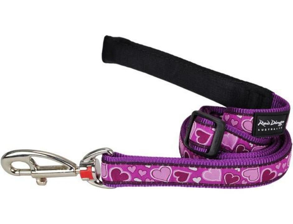 Red Dingo vodítko velké 1,8 m se vzorem - Breezy Love Purple