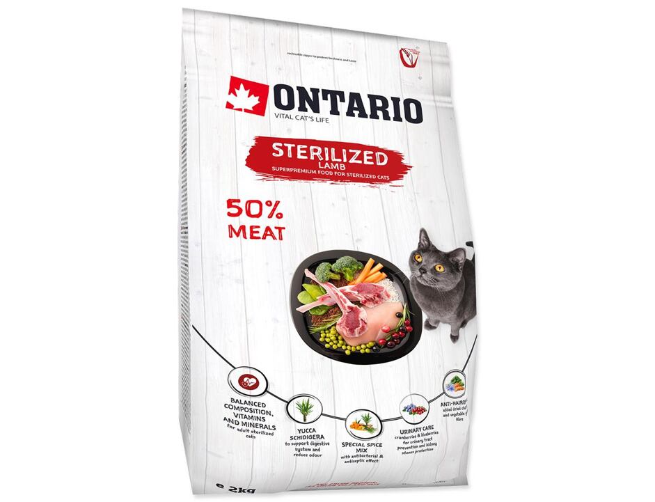 Ontario Cat Sterilised Lamb 2 kg