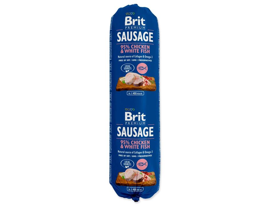 Salám BRIT Premium Sausage Chicken & White fish 800 g