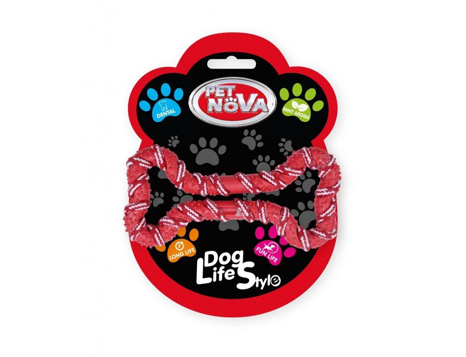 Pet Nova - Kost omotaná lanem červená