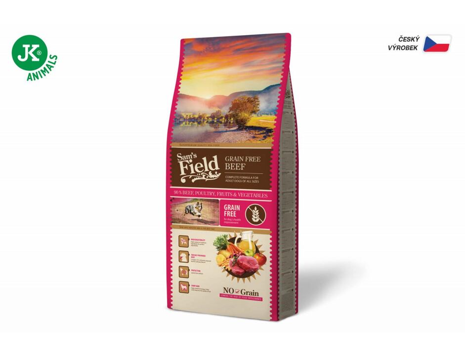 Sam's Field Grain Free Beef (Angus) - hovězí 13 kg