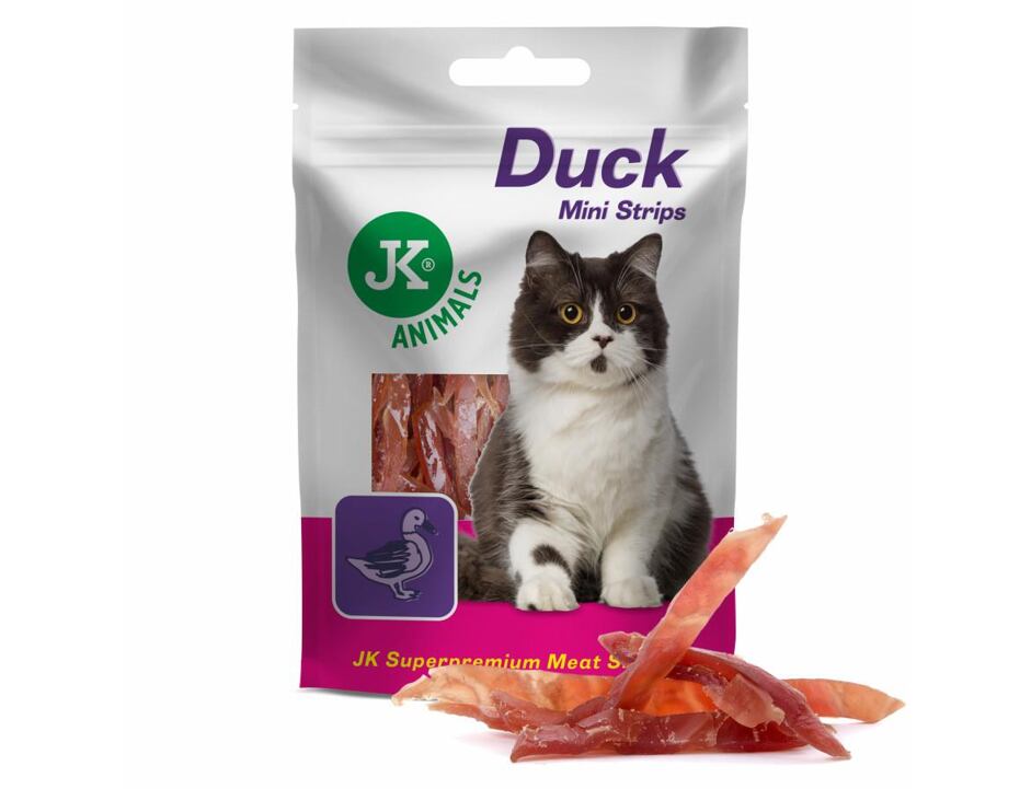 Masový pamlsek pro kočky - kachní proužky 50 g