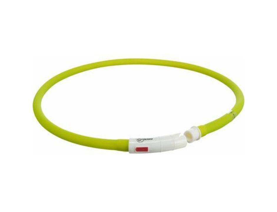 Flash USB svítící obojek 70 cm zelený