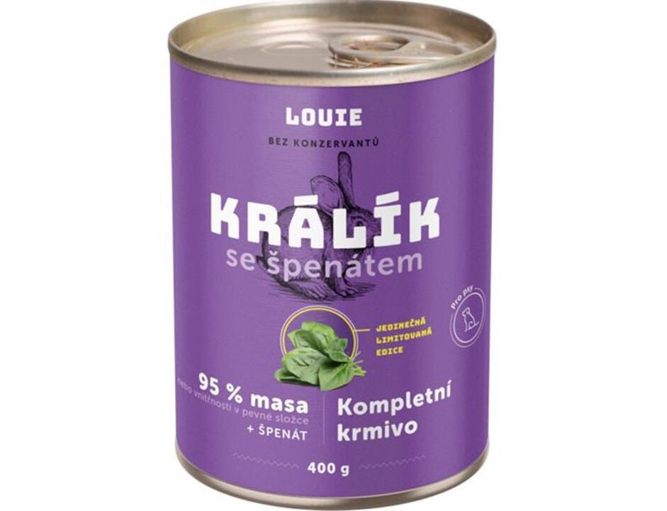 Louie Králik se špenátem 400 g