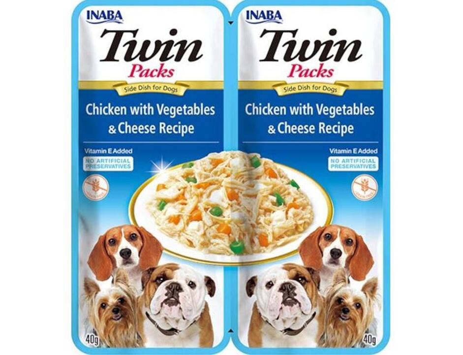 Inaba Twin Packs dog kuře & zelenina, sýr 80g