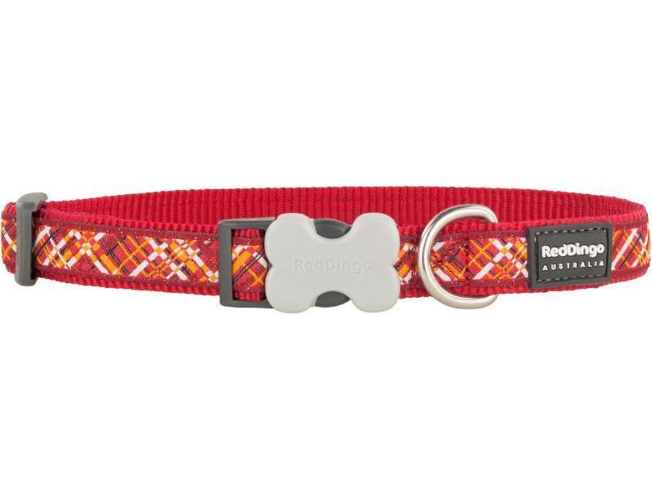Red Dingo obojek se vzorem 41 - 63 cm, šířka 25 mm - Flanno Red