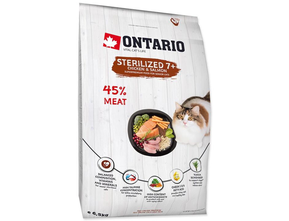 Ontario Cat Sterilised 7+ 6,5 kg