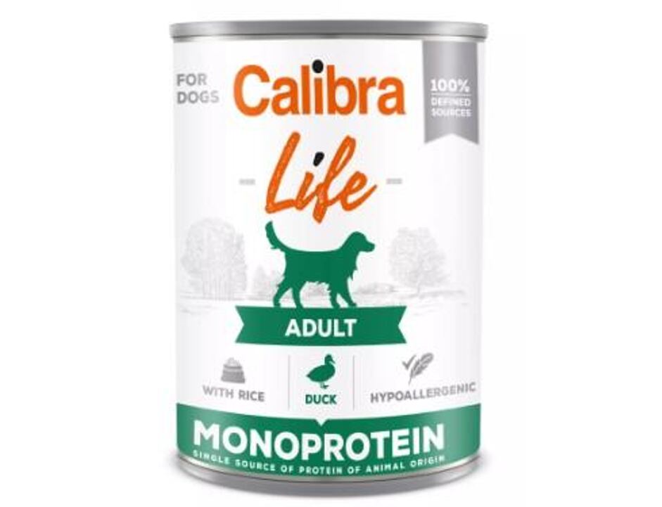 Calibra Dog Life konz. Adult Duck with rice 400 g