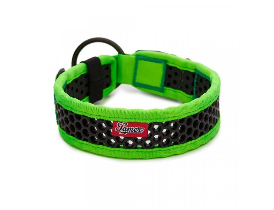 Obojek Tamer Softy - šíře 3,8 cm - 35-41 cm - zelenočerný