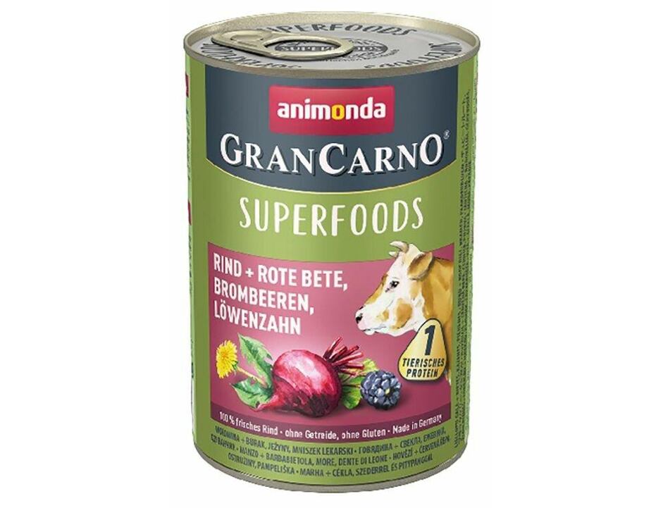 GRANCARNO Superfoods hovězí,čv.řepa,ostružiny,pampeliška 400 g
