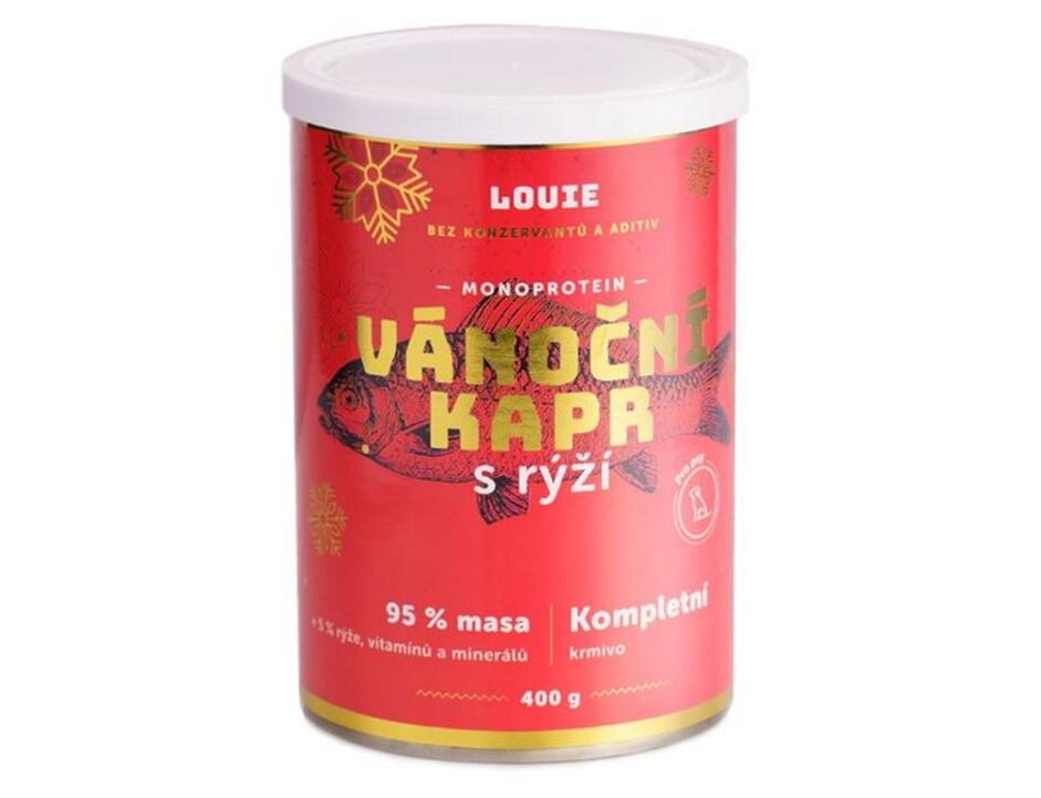 LOUIE konz. pro psy Vánoční kapr 400 g