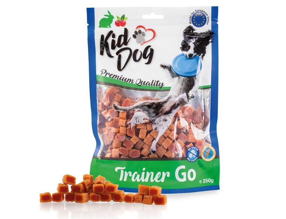 KIDDOG TRAINER GO mini kostičky s králíkem a brusinkami 250 g