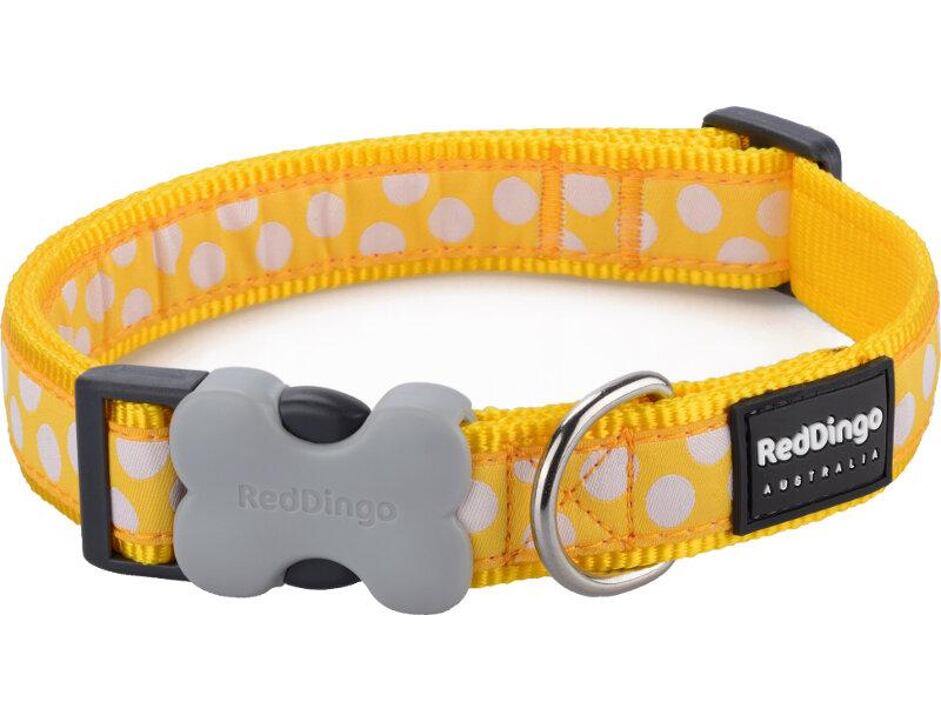 Obojek RD 20 mm x 30-47 cm - White Spots on Yellow