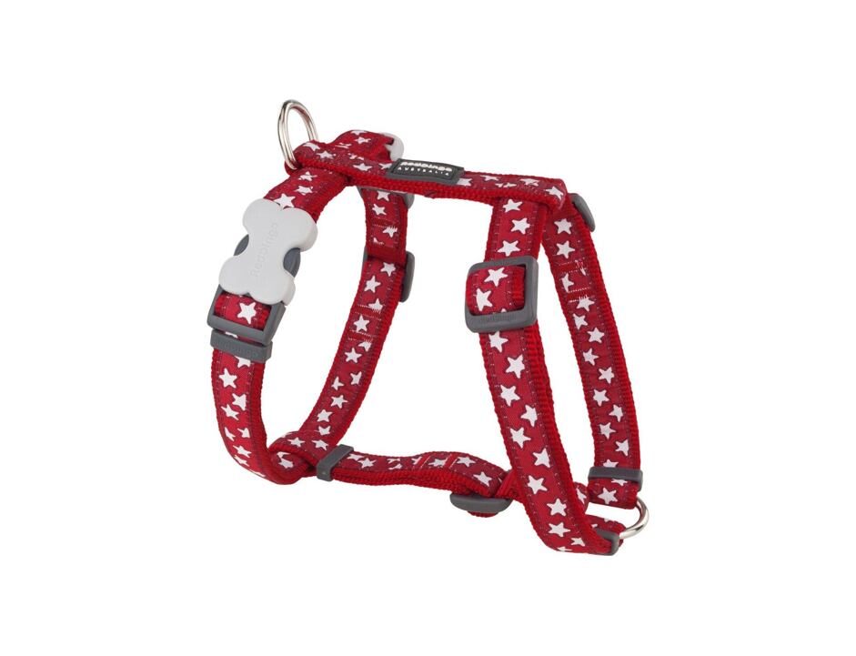 Postroj RD 20 mm x 45-66 cm - Stars White on Red