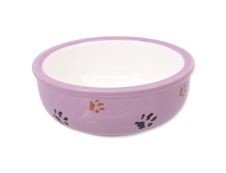 Miska MAGIC CAT keramická kočicí tlapka fialová 13 cm - 0,33 l