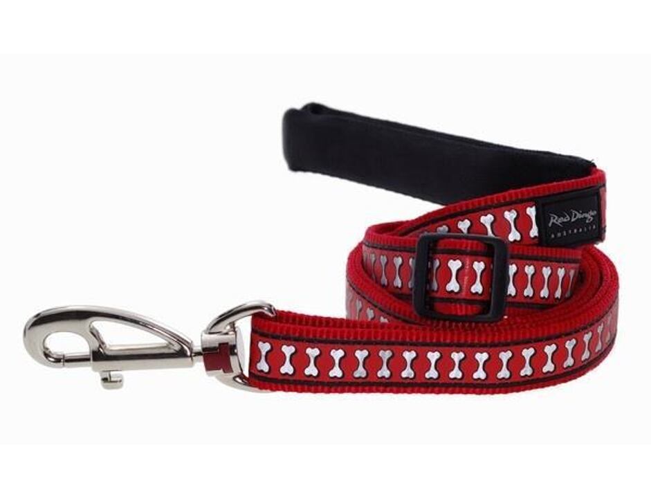 Red Dingo vodítko reflexní velké 1,8 m – červené