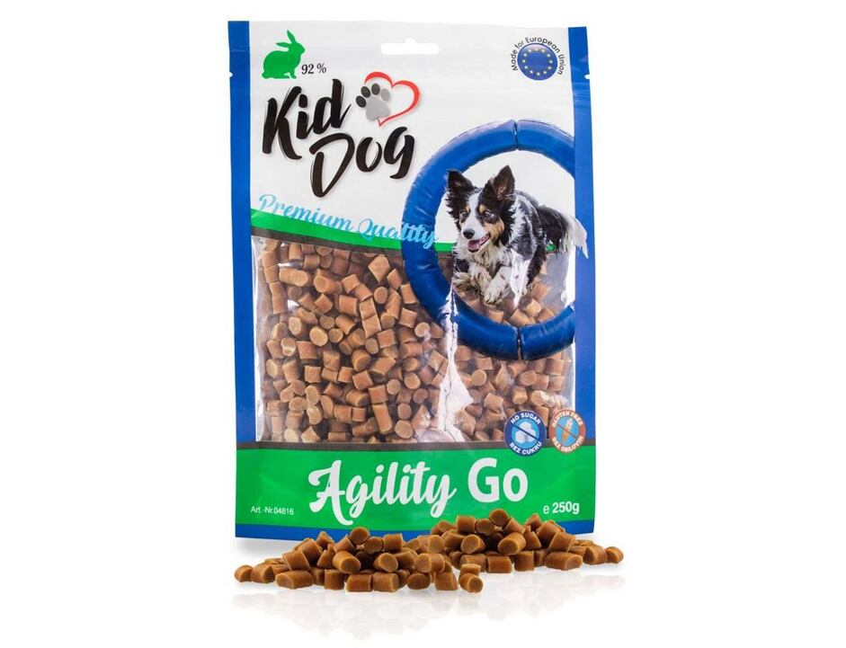 KIDDOG AGILITY GO mini kousky s králíkem 250 g