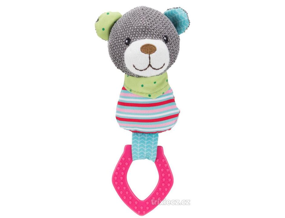 Trixie JUNIOR plyšový medvídek s plastovým kroužkem 23 cm