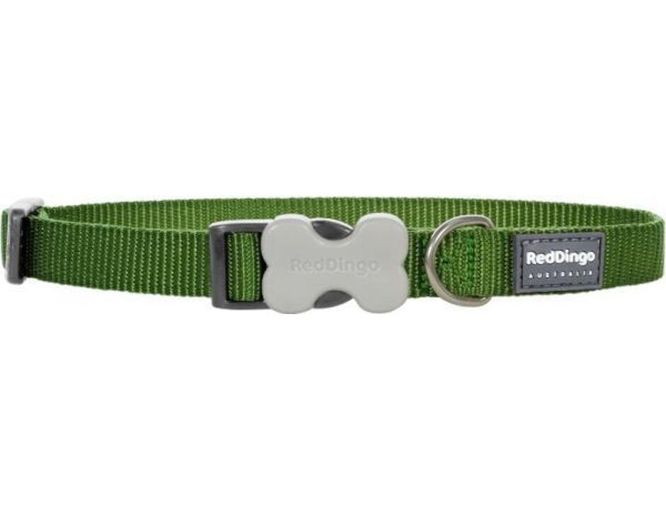 Red Dingo obojek jednobarevný 30 - 45 cm - zelený