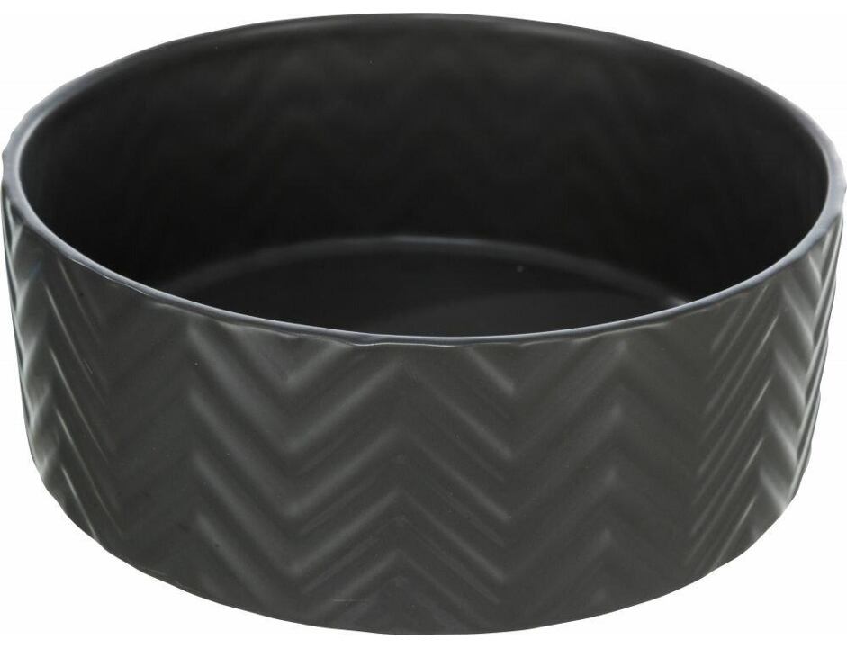 Keramická miska 0.4 l/13 cm, vroubkovaná, černá